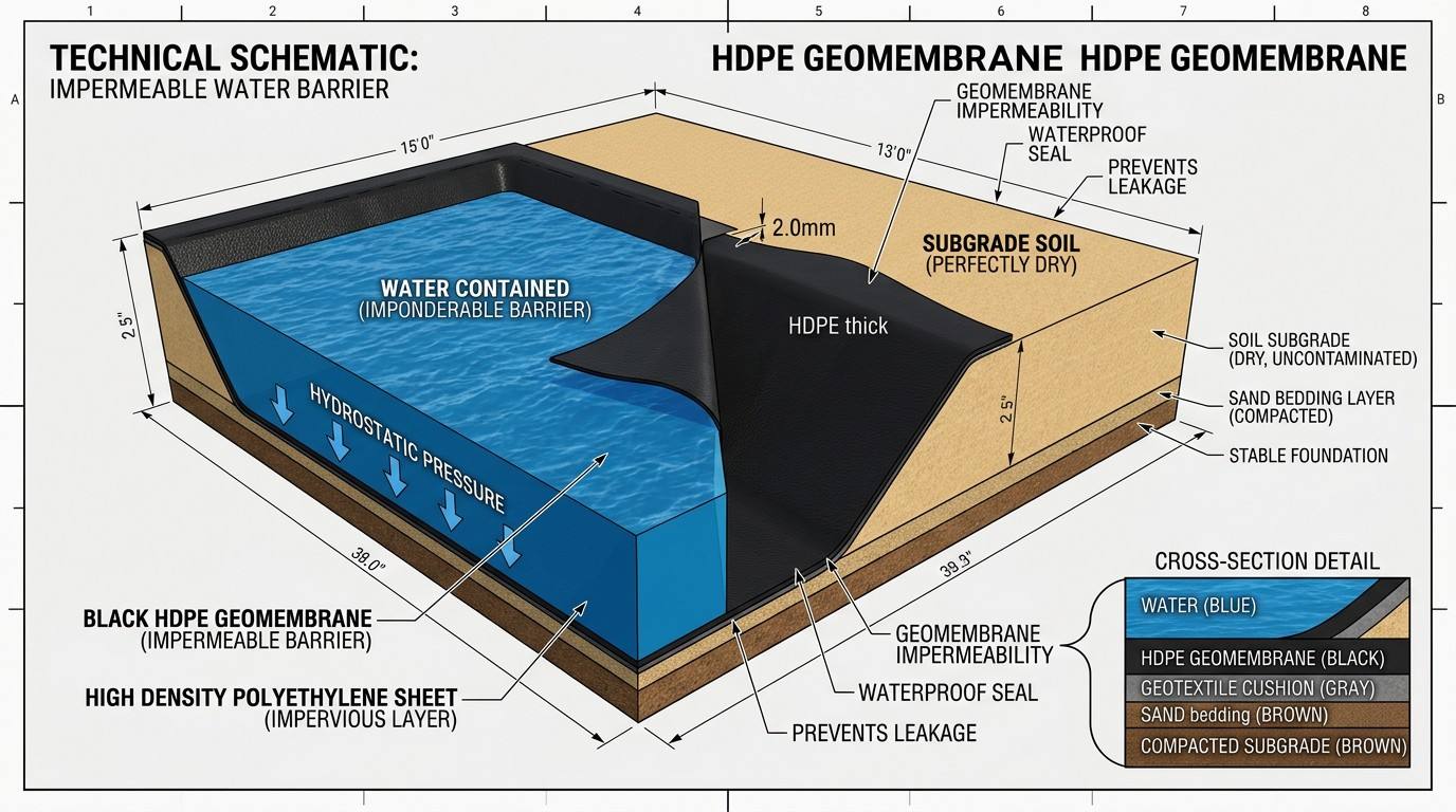 لوح غشاء أرضي HDPE