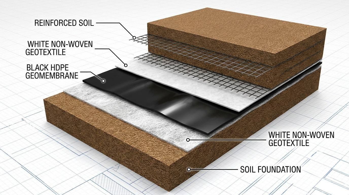 لوح غشاء أرضي HDPE